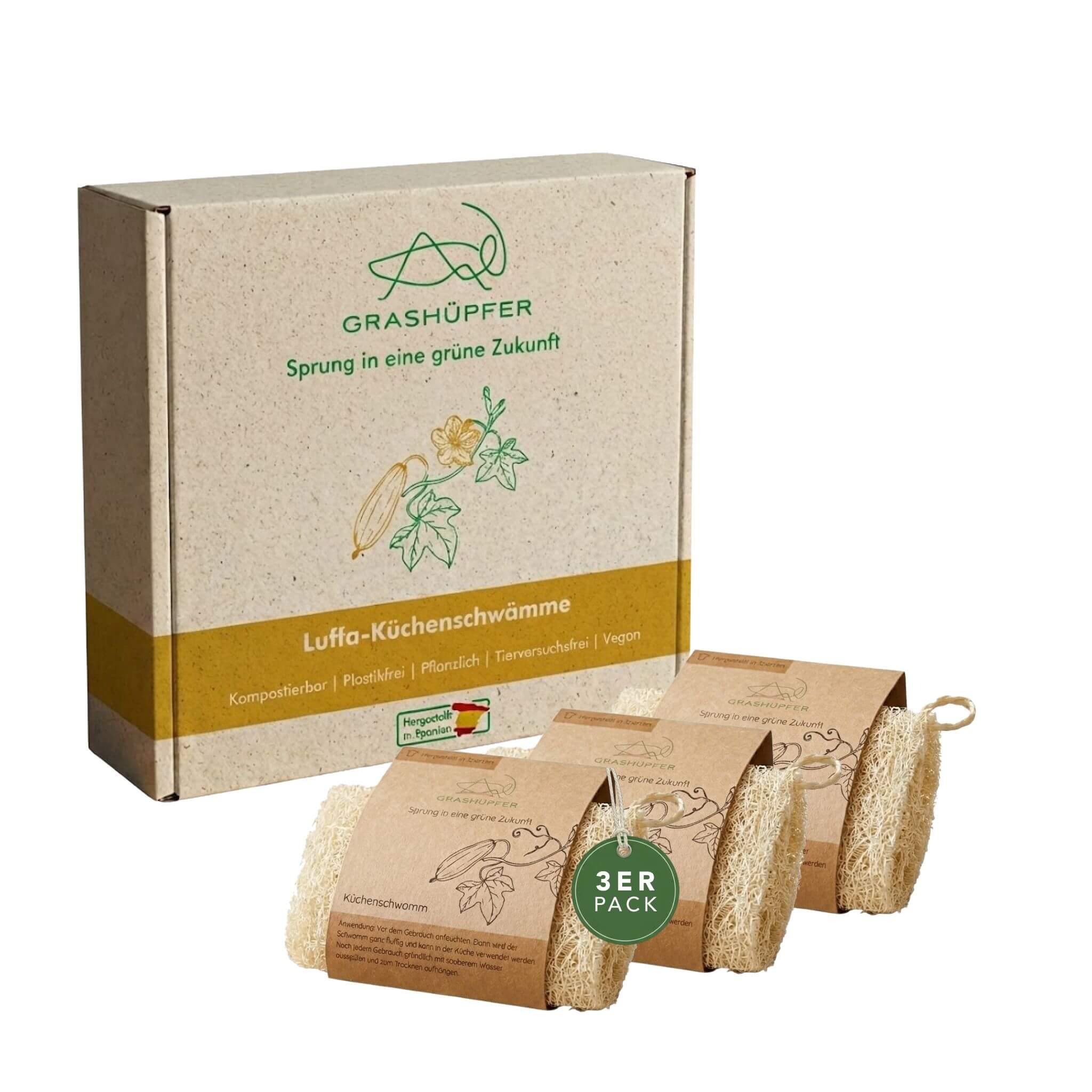 Luffa + Bambustuecher + Bodenreiniger